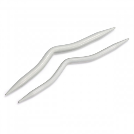 Ace de cusut - Set 2 ace de tricotat curbate/torsade pentru lana fina de 6 si 8 mm, Prym 191102