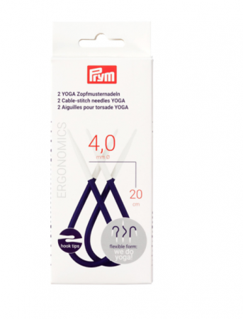 Andrele si crosete - Set 2 andrele, Yoga flexibile pentru torsade, 4 mm, lungime 20 cm, Prym