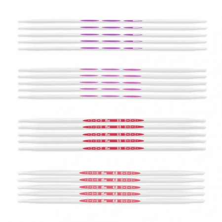 Andrele si crosete - Set 20 andrele plastic cu doua capete, 2.5-4 mm, 20 cm lungime, Prym Ergonomics