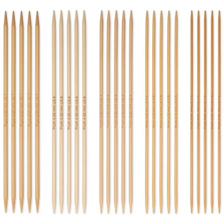 Set 25 andrele bambus cu doua capete, 2.5-4.5 mm, 20 cm lungime, Prym [1]