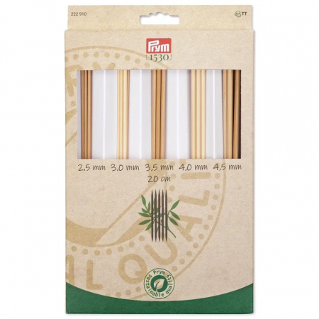 Andrele si crosete - Set 25 andrele bambus cu doua capete, 2.5-4.5 mm, 20 cm lungime, Prym
