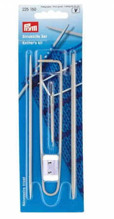 Ace de cusut - Set accesorii pentru tricotat, andrele de 2,5 si 4 mm, ace lana nr 1 si 3, numarator randuri, ac de siguranta, Prym