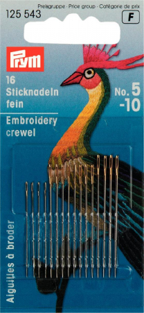 Ace de cusut - Set ace pentru broderie manuala nr 5-10, Prym, 125543