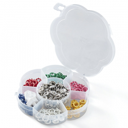 Capse nasturi fermoare - Set capse jersey, 8 mm, in 6 culori, 60 buc, colectia Prym love, Prym, 390740
