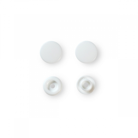 Capse nasturi fermoare - Set capse plastic (30 perechi) de 12,4 mm, culoare 01 - alb