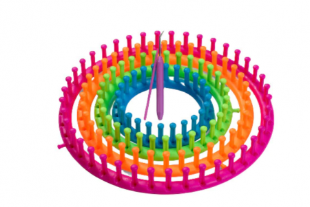 Tricotat - Set de tricotat circular cu 4 marimi de inele, carlig de tricotat si ac de lana, Prym, 624160