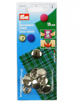 Capse nasturi fermoare - Set nasturi de imbracat din metal, 15 mm diametru, 6 bucati, Prym