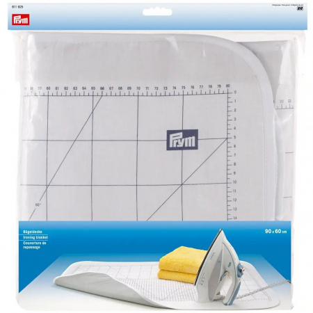 Cutii si organizatoare - Suport cu protectie pentru calcat, cu scara metrica, din bumbac, dimesiune 60x90 cm, Prym 611925