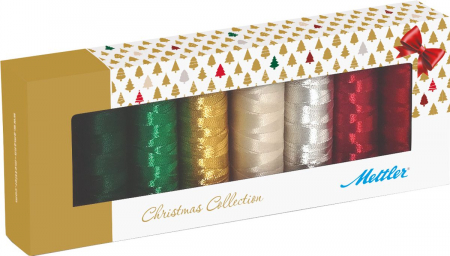 Ata de cusut - Ata Brodat Mettler Poly Sheen Kit Christmas, set 8 buc, No.40/200m