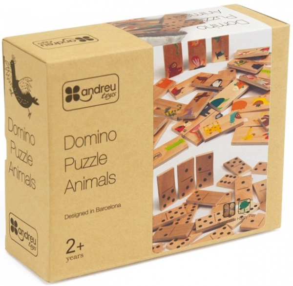 Joc de lemn 2 in 1, Puzzle si Domino cu animale [8]