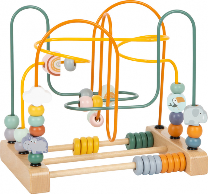Jucarie cu 3 circuite cu activitati educative in culori pastel cu design Safari [1]