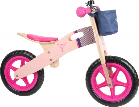 Bicicleta de echilibru din lemn Colibri in accente roz neon [2]