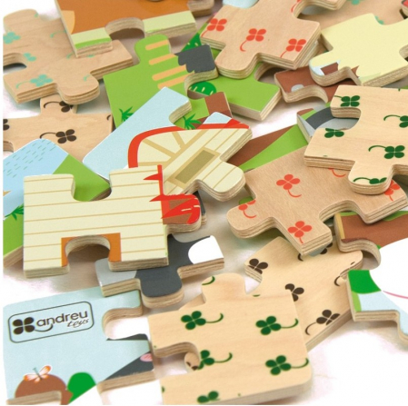 Ferma - 4 puzzle-uri tip diorama, lemn [2]