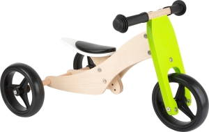 2 in 1 Tricicleta si Bicicleta de echilibru, din lemn, Verde [0]