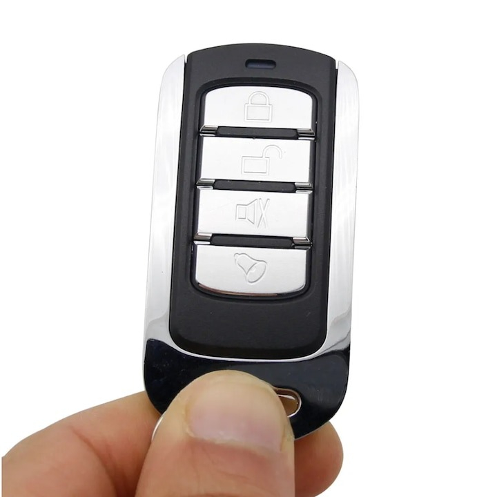 Telecomanda universala cu auto-invatare, cod fix 433,92 MHz, 4 canale, metal/ABS, design compact, 60 x 30 x 14 mm, negru [3]