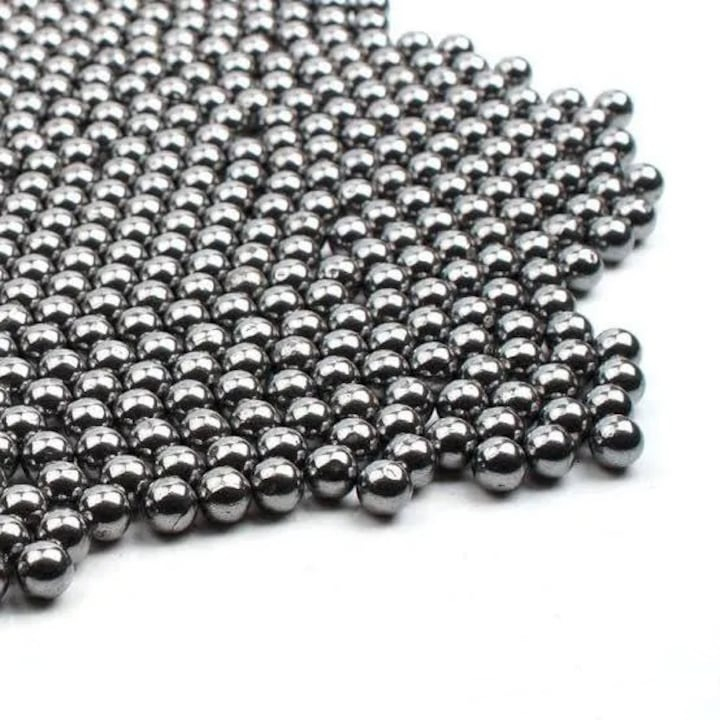Set 1500 bile metalice, pentru airsoft, 0.35 g, 4.46 mm, argintiu [2]