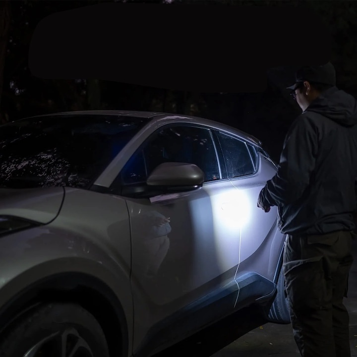 Lanterna LED, 5 moduri de iluminare, ABS, protectie IPX4, incarcare USB, raza de actiune 200 m, clema pentru agatat, 5 W, 4 x 4 x 9 cm, negru [2]