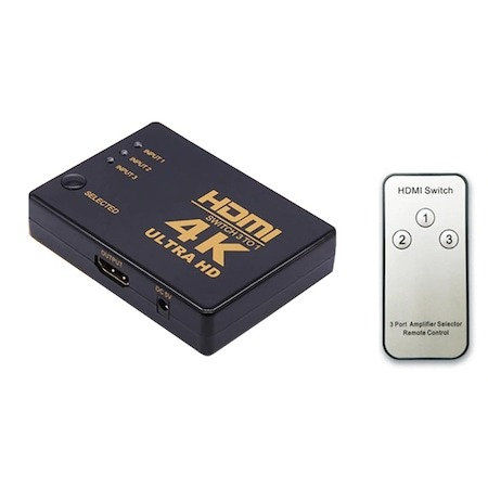 Spliter switch HDMI 4K, 3 x HDMI, Telecomanda, negru [2]