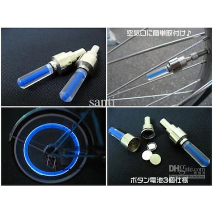 Set 6 lumini decorative valva LED pentru biciclete,auto, roz, albastru, verde [2]
