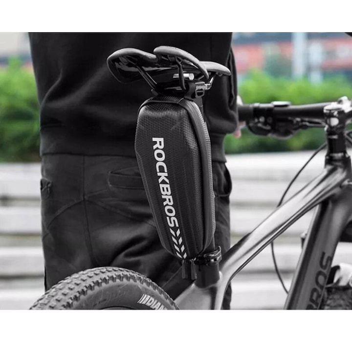 Geanta pentru bicicleta, impermeabila, 1.5l, 24.5 x 10 x 8 cm, negru [5]