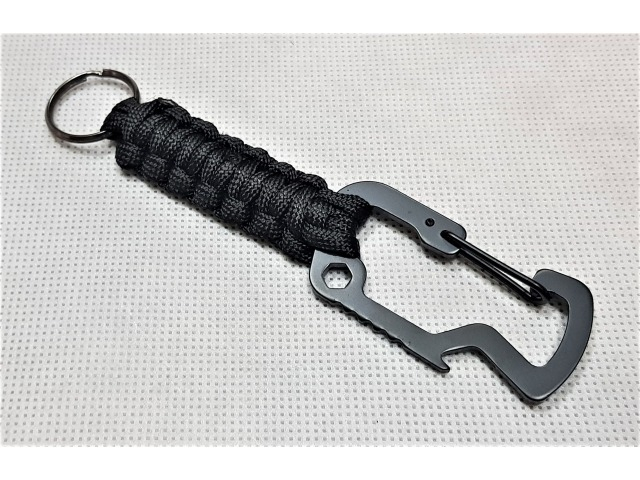 Breloc tip carabina, multifunctional, 15 cm, aliaj de zinc, negru [5]