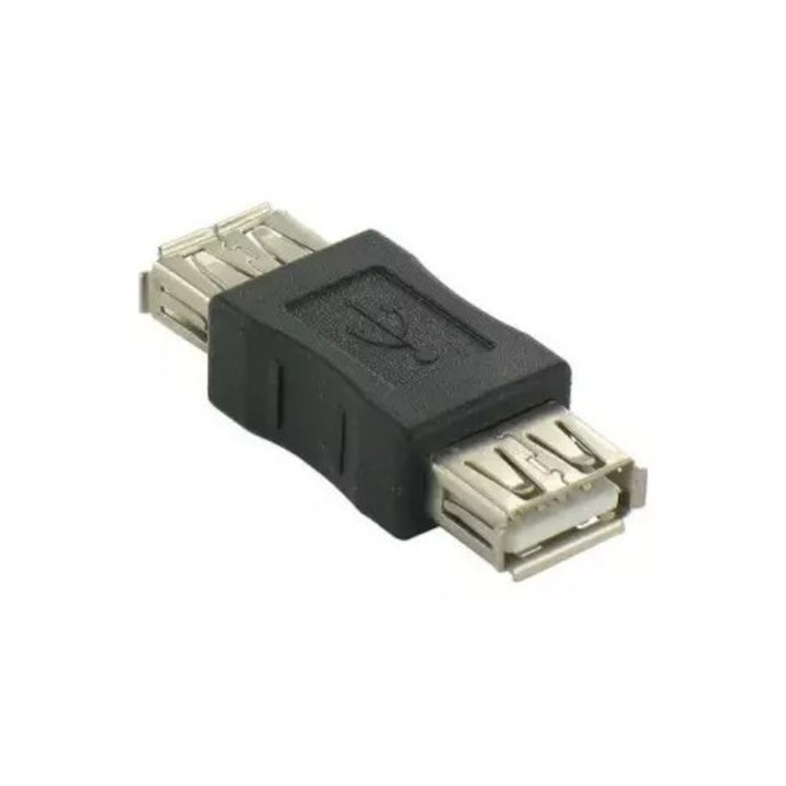 Adaptor USB mama-mama, conector dublu, prelungire cabluri, negru [2]