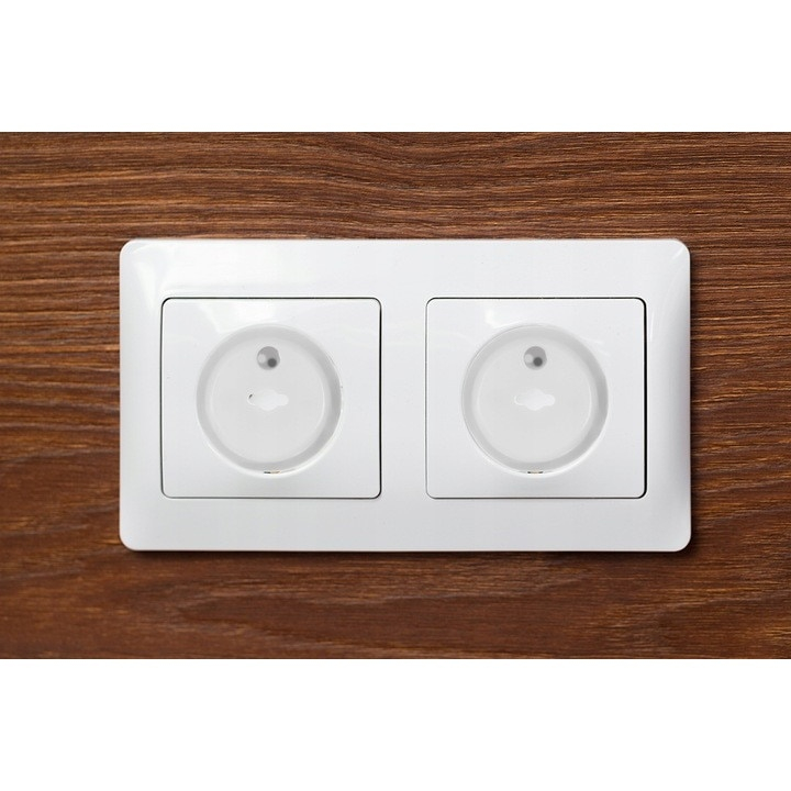 Set 12 protectii prize, 2 chei, pentru siguranta copiilor, plastic, 2.3 x 3.7 cm, alb [5]