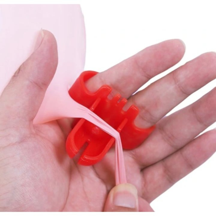Dispozitiv pentru legat baloane, plastic, rosu, 6 x 7 cm [3]
