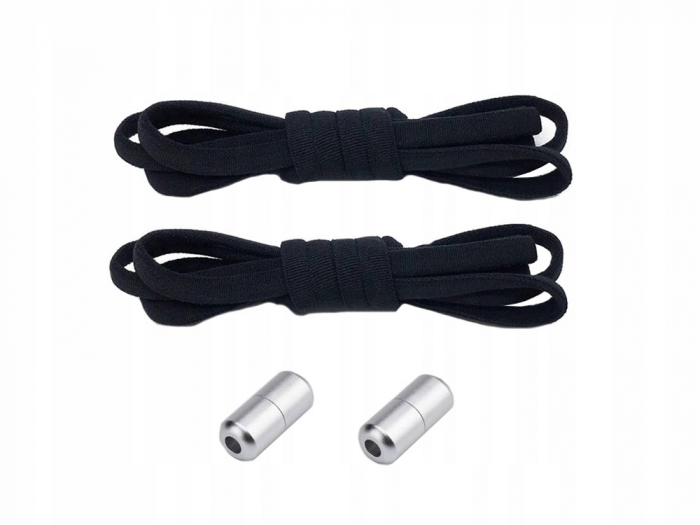 Set 2 sireturi reglabile cu 2 prinderi metalice la capete - Negru [3]