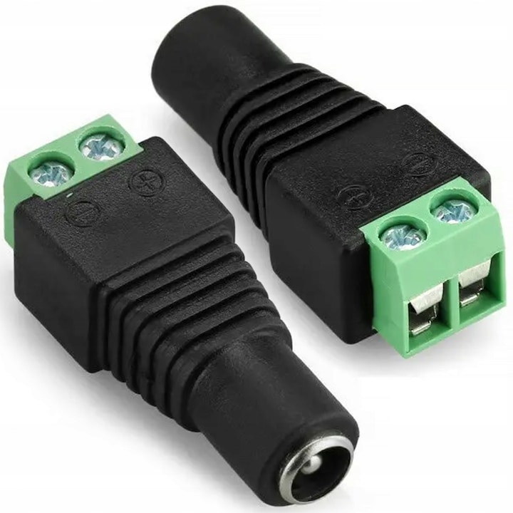 Mufa alimentare mama, prindere 2.1 x 5.5 mm, negru/verde [4]