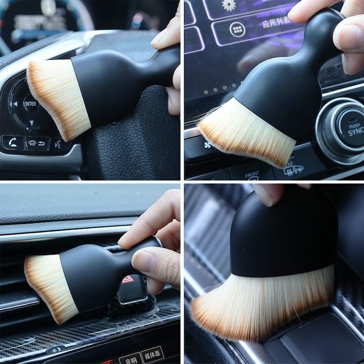 Perie pentru curatare interior auto, plastic/nailon, negru [9]