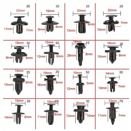 Set 625 clipsuri/cleme auto, Universale, 4 instrumente demontare, extractor metalic si soricei [3]