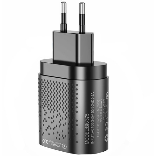 Set Incarcator priza 4x USB,incarcare rapida 3.0 Izoxis + cablu 3in1 micro USB,type C,iphone - Negru [5]