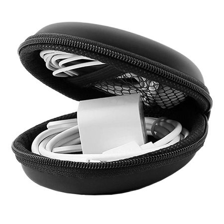 Husa pentru casti, rezistenta la socuri si stropire, plastic, 8 x 3 cm, negru [2]