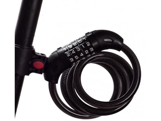 Antifurt cu cifru, suport de atasare pentru bicicleta, otel/PVC, lungime cablu 120 cm, negru [8]