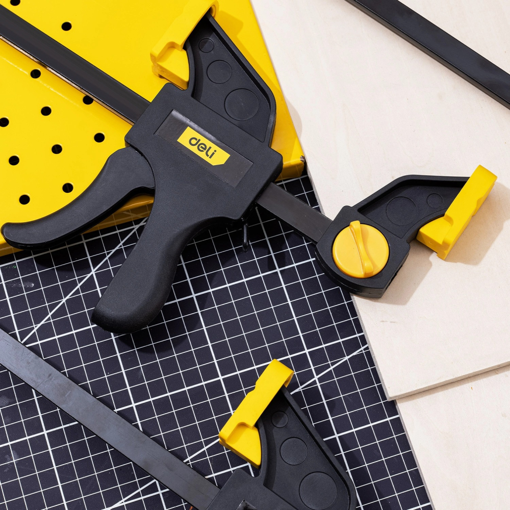 Menghina tamplarie, otel/cauciuc, 300 mm, prindere rapida, usor de utilizat, negru/galben [3]