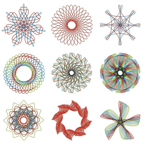 Set pentru desen, spirograf, sabloane transparente, 35 piese [8]