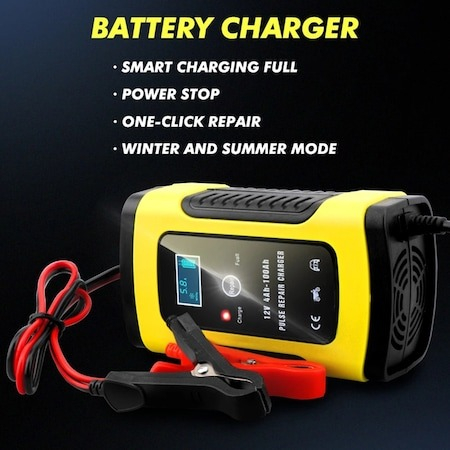Redresor auto cu afisare LED pentru baterii 12V-5A, cabluri incluse [3]