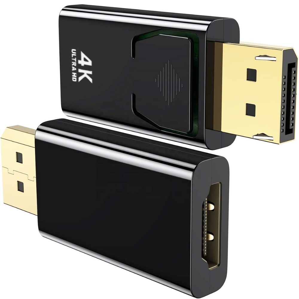 Adaptor DisplayPort tata la HDMI mama 4K Ultra HD, Plug & Play, compatibil PC, laptop, monitor, proiector, 4 cm, negru [12]