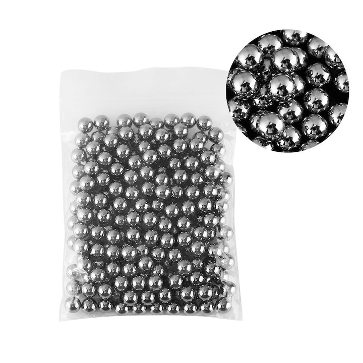 Set 1500 bile metalice, pentru airsoft, 0.35 g, 4.46 mm, argintiu [9]