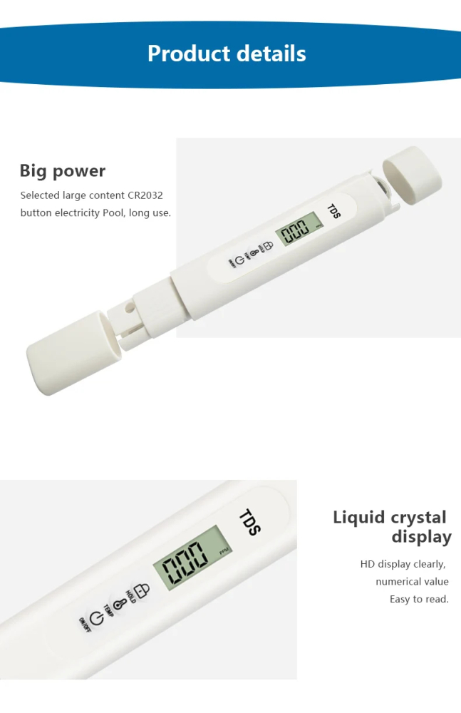 Tester pentru controlul puritatii apei, digital, TDS, plastic, alb [3]