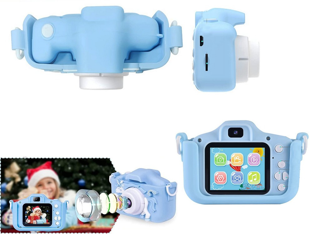 Aparat foto pentru copii,rezolutie 1080P HD,ecran 2 inch,12 MP, unicorn - Albastru [14]