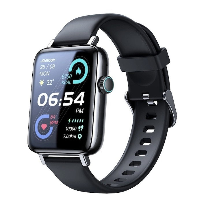 Ceas smartwatch, JR-FT5, monitorizare sport, rezistent apa, wireless, ecran HD 1.83,  ,  , apelare Bluetooth, microfon, negru