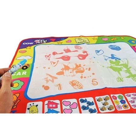 Covoras magic de desen cu apa pentru copii si 100 betisoare colorate din lemn, set educativ reutilizabil pentru invatare si joaca [3]