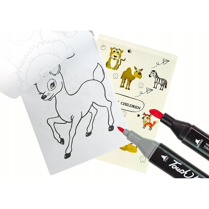 Set de pictura si desen pentru copii, 68 piese, valiza pentru depozitare, carte de colorat, ascutitoare, radiera, markere, pensule, creioane, palete pentru amestecarea culorilor, acuarele, multicolor [11]