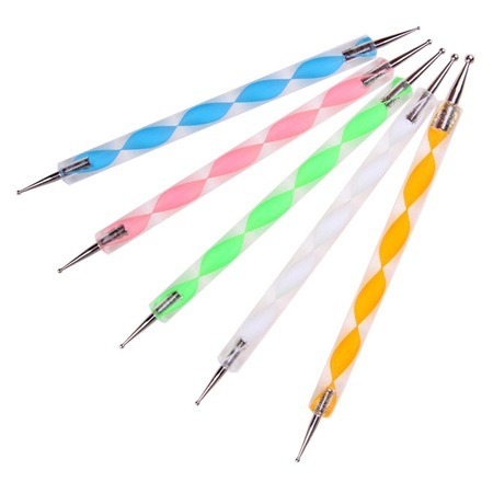 Set 5 ustensile pentru unghii, aplicare diferite tipuri de decoratiuni, 14 cm [2]