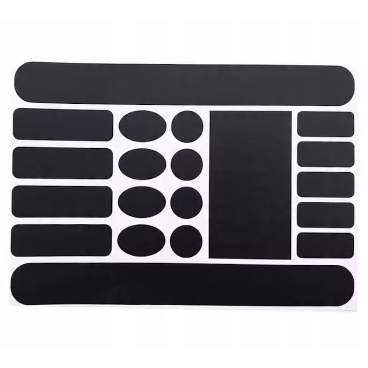 Set 20 autocolante pentru bicicleta, lipire pe cadru, protectie impotriva zgarieturilor, dimensiuni si forme diferite, negru [5]