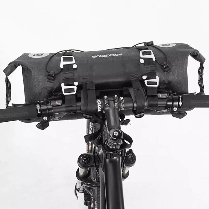 Geanta de depozitare pentru bicicleta, 21l, sistem de montare rapida pe ghidon, 85 x 30 cm, negru [5]