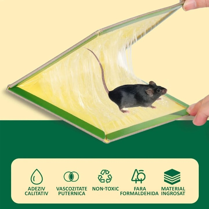 Capcana pentru soareci, sobolani, insecte, cu lipici, tip carte, reutilizabila, adeziv puternic, pentru exterior/interior, non-toxic [4]