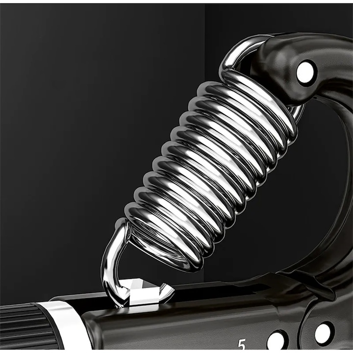 Flexor pentru mana, antebrat, 5-60 kg, contor electronic, maner antiderapant, ergonomic, otel inoxidabil/ABS, 16 x 9 x 2 cm, negru [5]